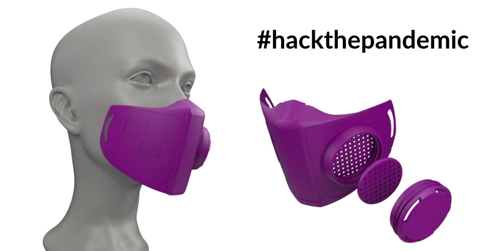 Copper 3D hackthepandemic 03 N95 mask