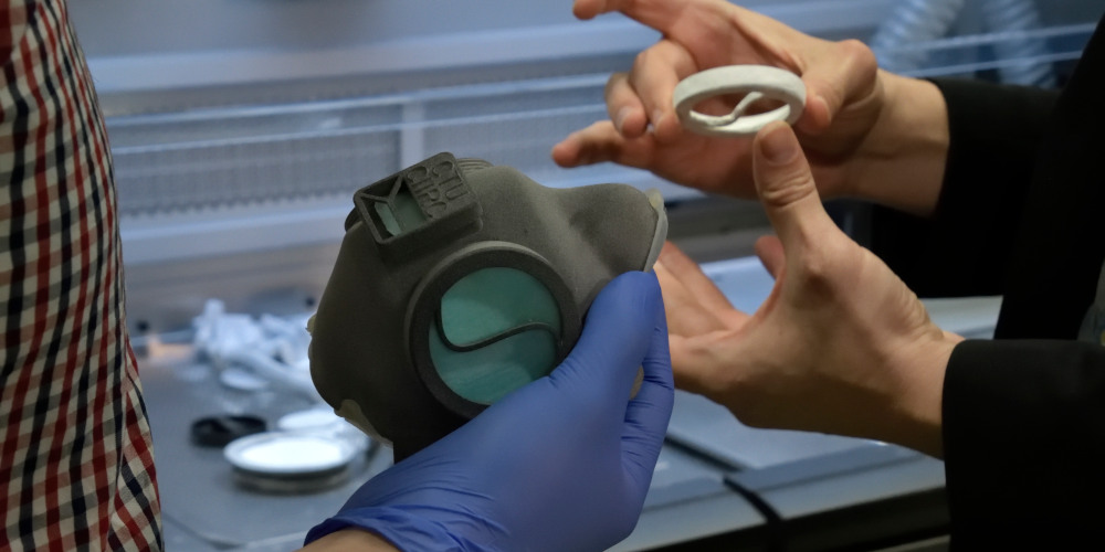 Protective masks 3D printed on HP in MJF technology